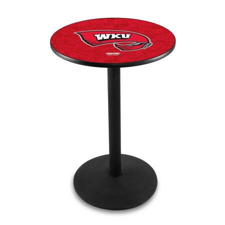 42 Blk Wrinkle Western Kentucky Pub Table,36 Dia. Top